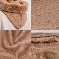 Thumbnail for Thicken Knitted Fleece One-Piece Winter Scarf Mask