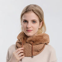 Thumbnail for Thicken Knitted Fleece One-Piece Winter Scarf Mask