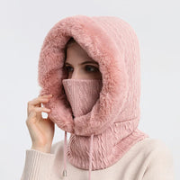 Thumbnail for Thicken Knitted Fleece One-Piece Winter Scarf Mask