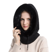 Thumbnail for Thicken Knitted Fleece One-Piece Winter Scarf Mask