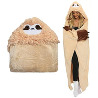 Thumbnail for Winter Hooded Flannel Sloth Shaped Blanket