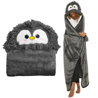Thumbnail for Winter Hooded Flannel Sloth Shaped Blanket